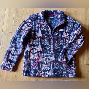 Hooey Women’s Aztec Purple Fleece Pullover Size Medium | Soft & Cozy